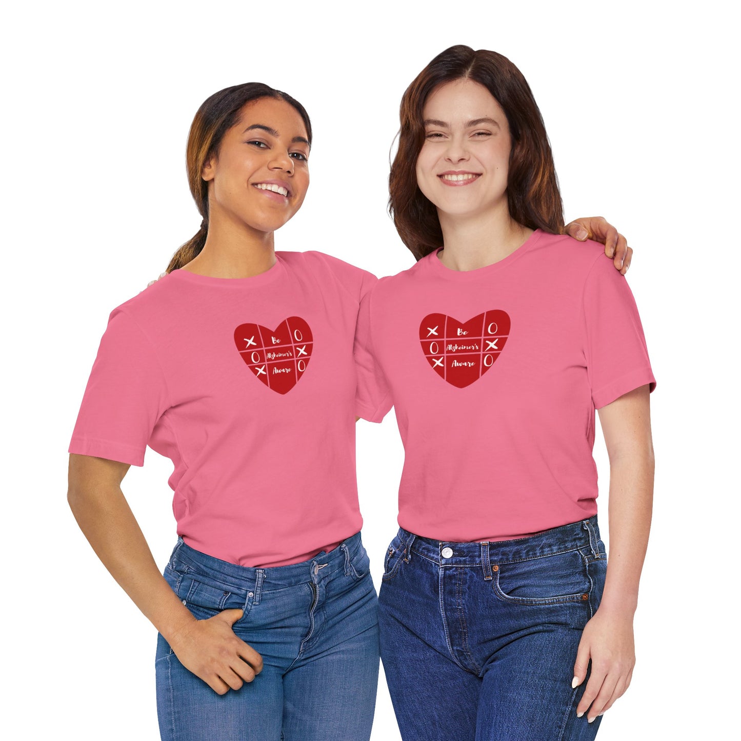 Be Alzheimer's Aware Xoxox Heart Tic-Tac-Toe Unisex T-shirt
