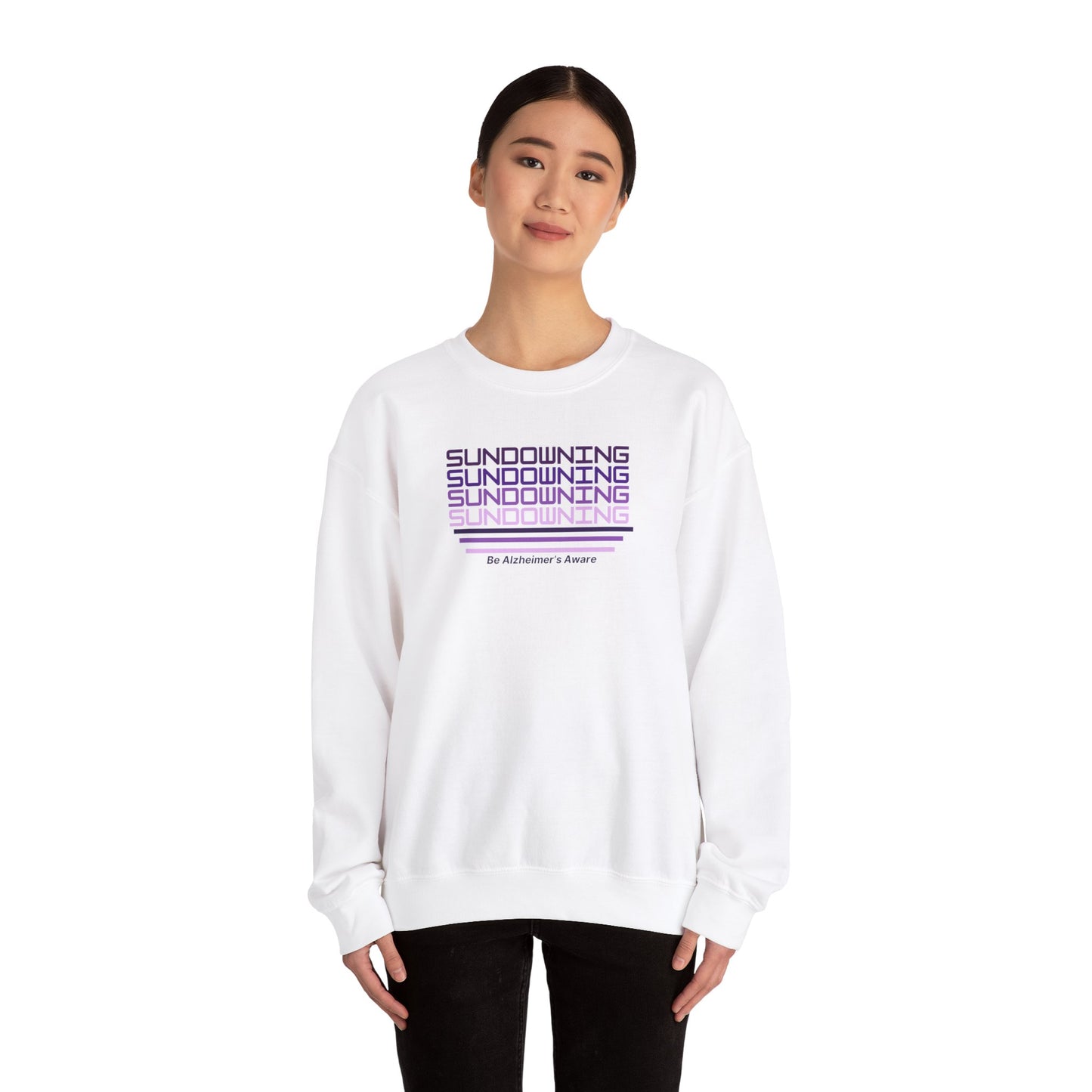 Be Alzheimer's Aware Sundowning Gradient Purple Unisex Crewneck Sweatshirt