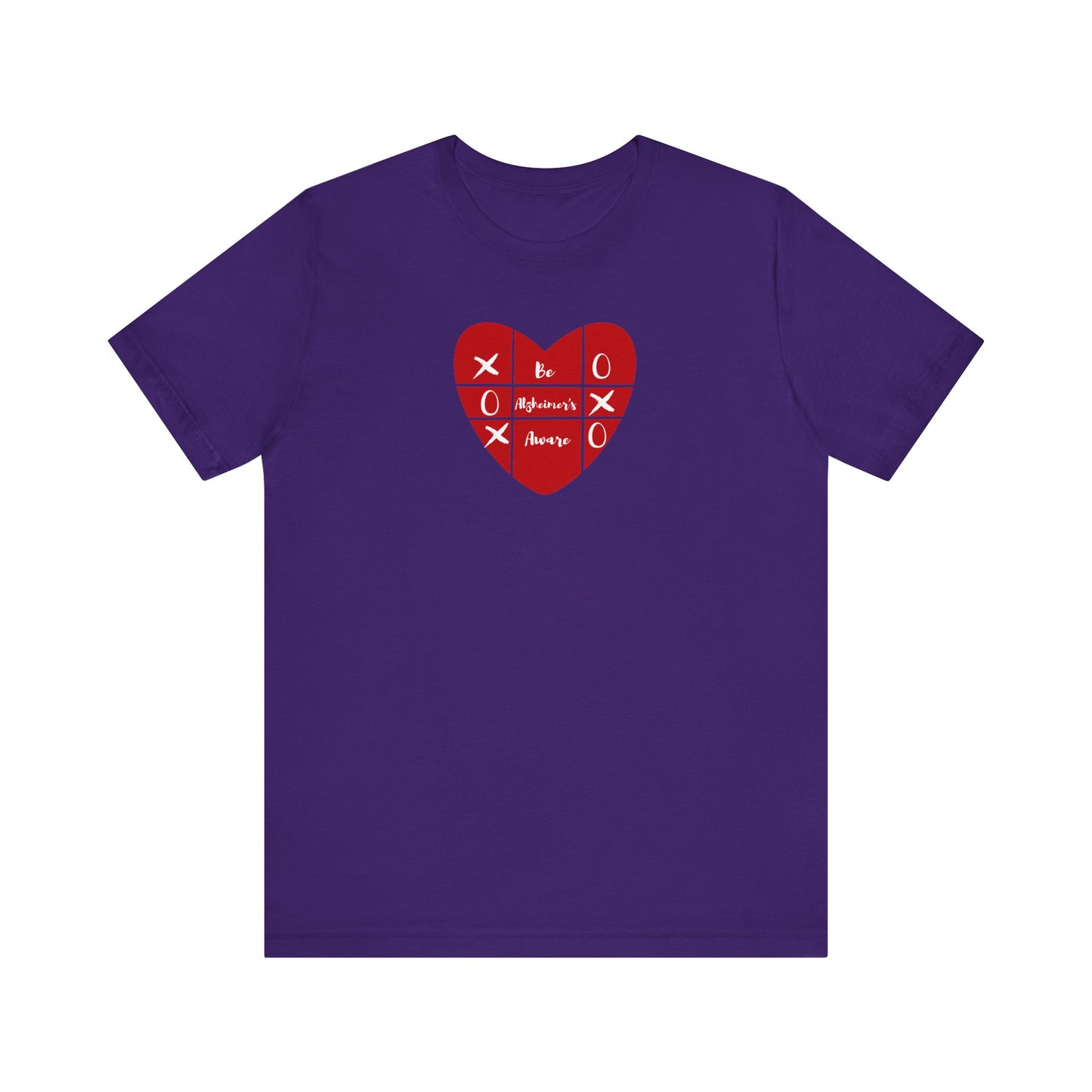 Be Alzheimer's Aware Xoxox Heart Tic-Tac-Toe Unisex T-shirt