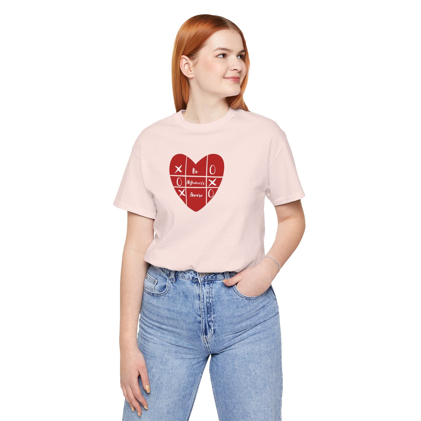 Be Alzheimer's Aware Xoxox Heart Tic-Tac-Toe Unisex T-shirt