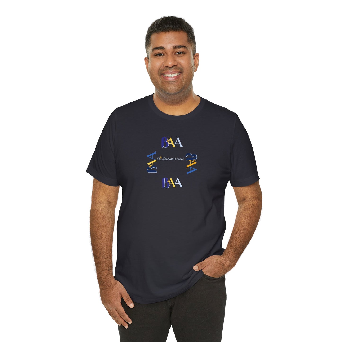 Be Alzheimer's Aware BAA Golden/Blue Ring Unisex T-shirt