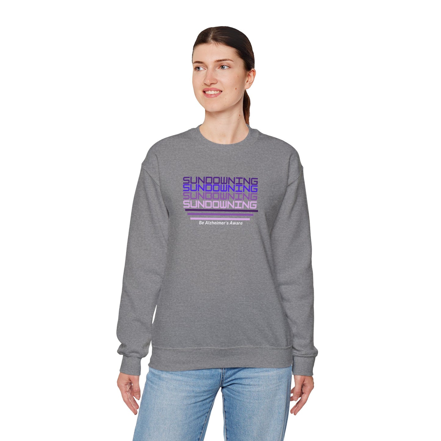Be Alzheimer's Aware Sundowning Gradient Purple Unisex Crewneck Sweatshirt