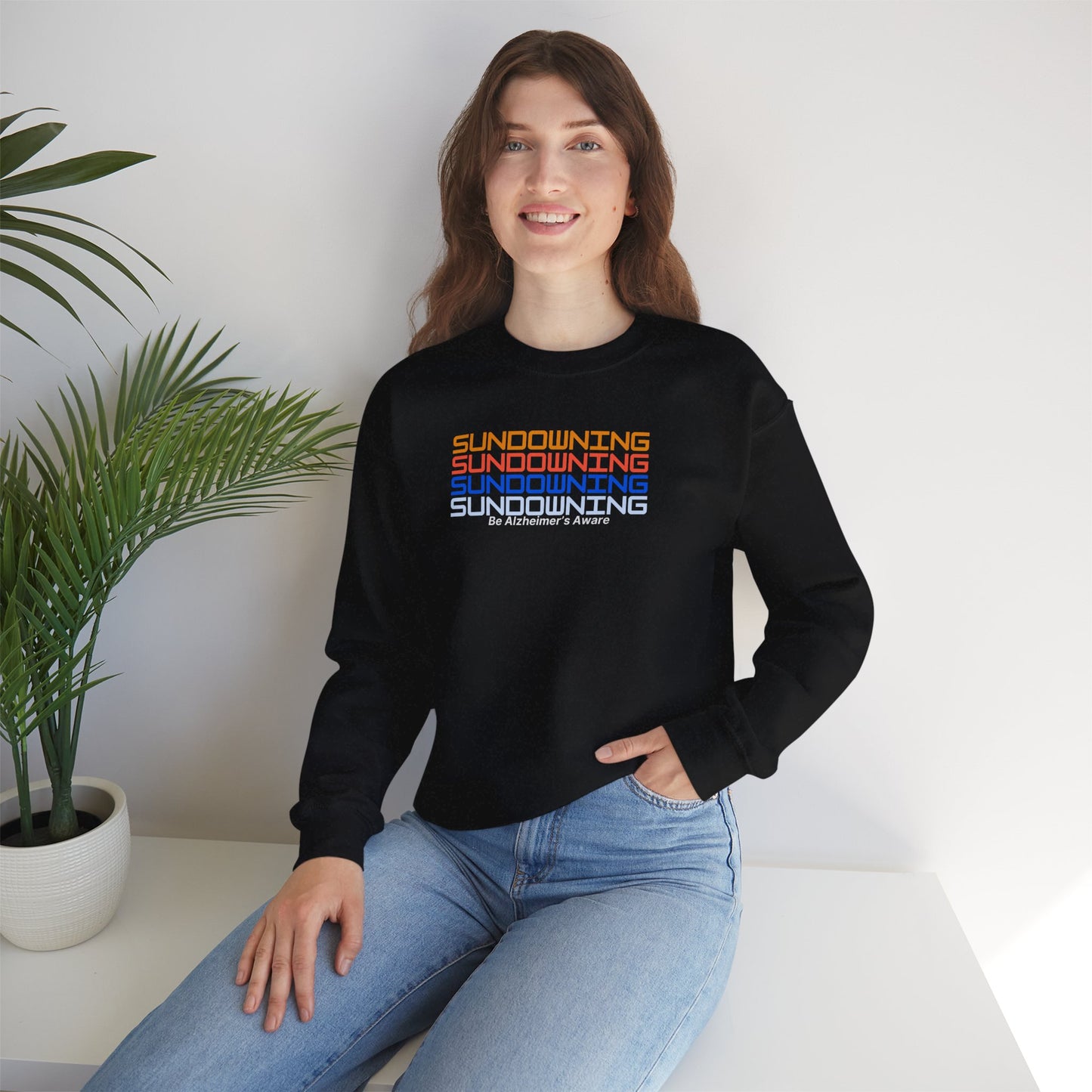 Be Alzheimer's Aware Sundowning Sunset Crewneck Sweatshirt