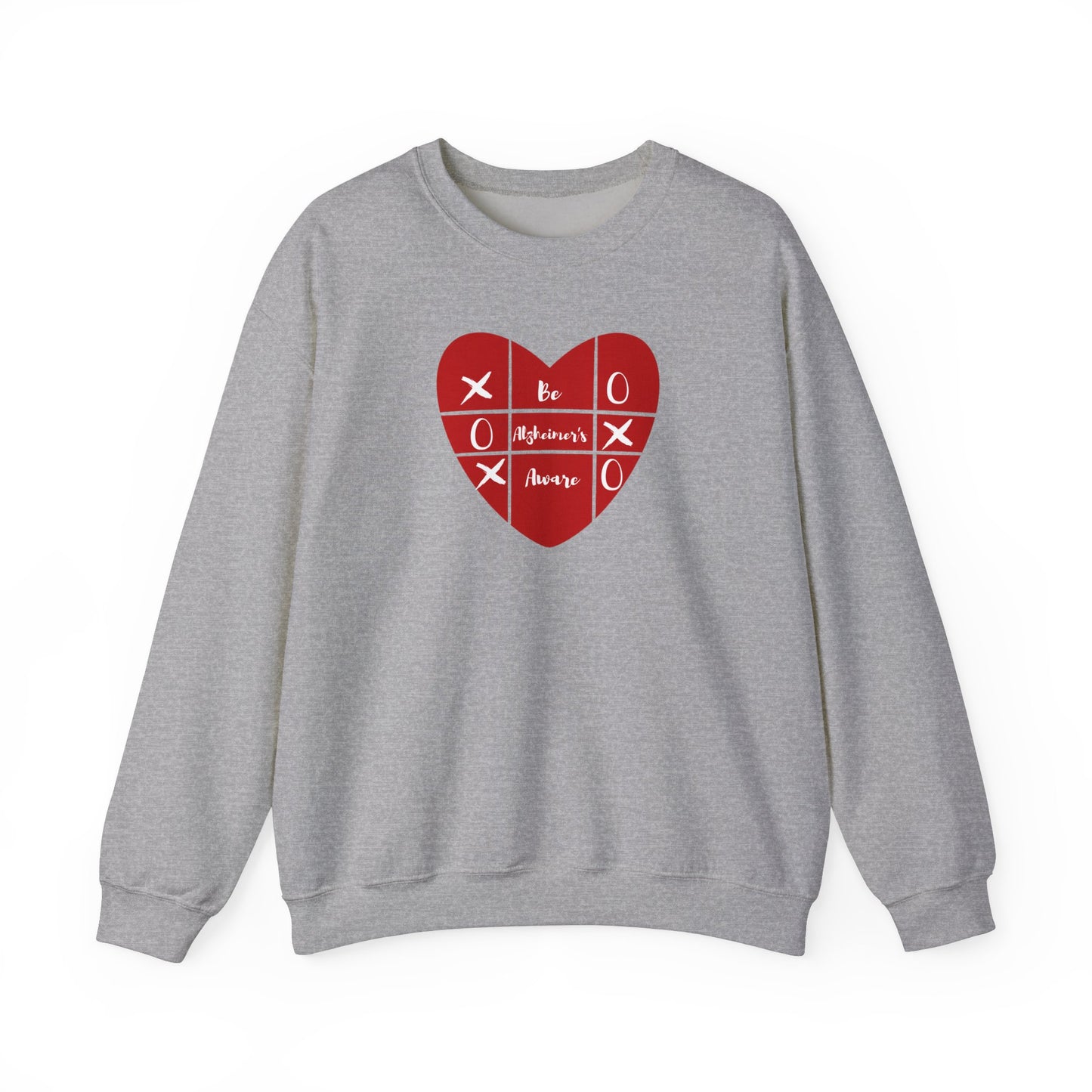 Alzheimer's Awareness Tic-Tac-Toe Heart Sweatshirt