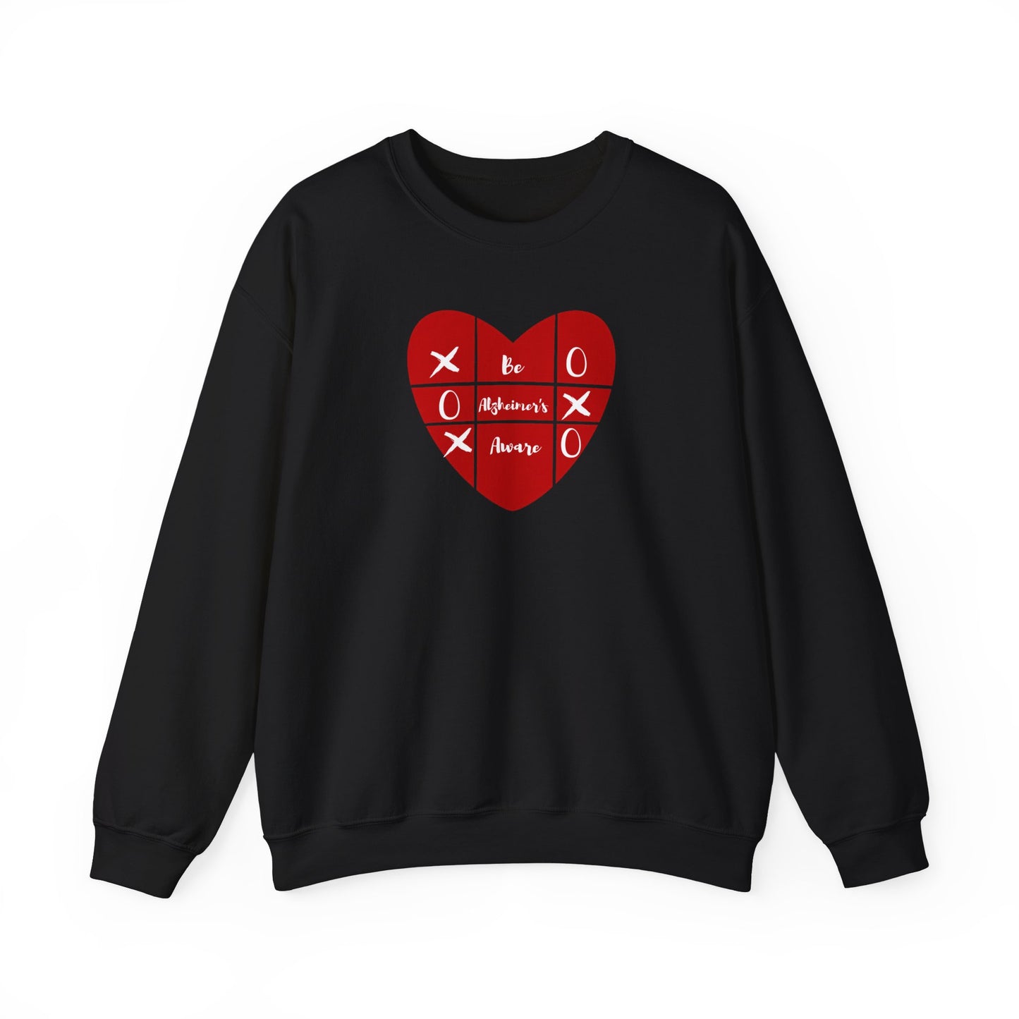 Alzheimer's Awareness Tic-Tac-Toe Heart Sweatshirt