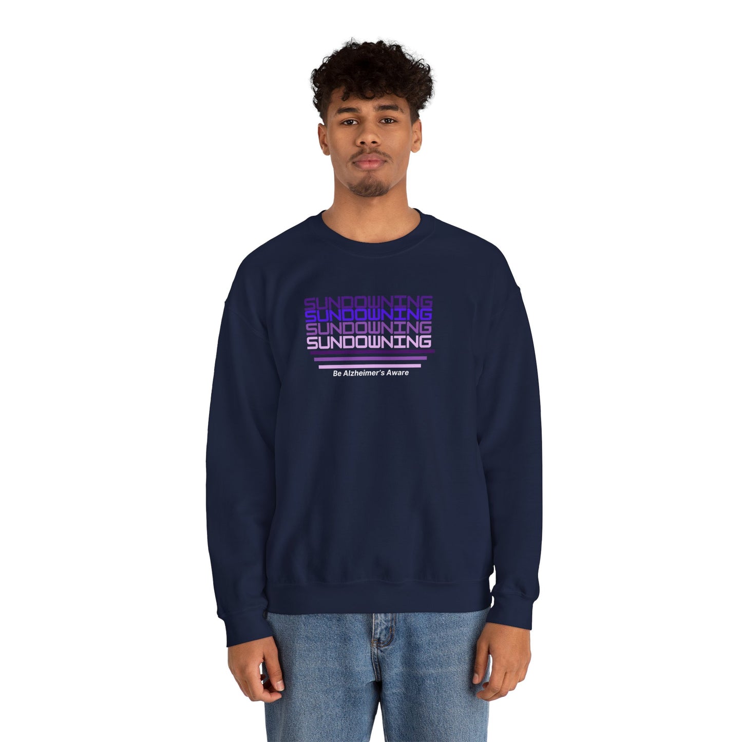 Be Alzheimer's Aware Sundowning Gradient Purple Unisex Crewneck Sweatshirt