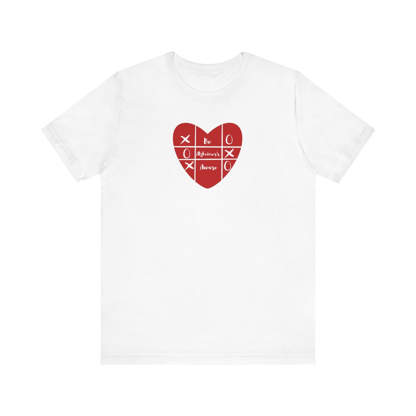 Be Alzheimer's Aware Xoxox Heart Tic-Tac-Toe Unisex T-shirt