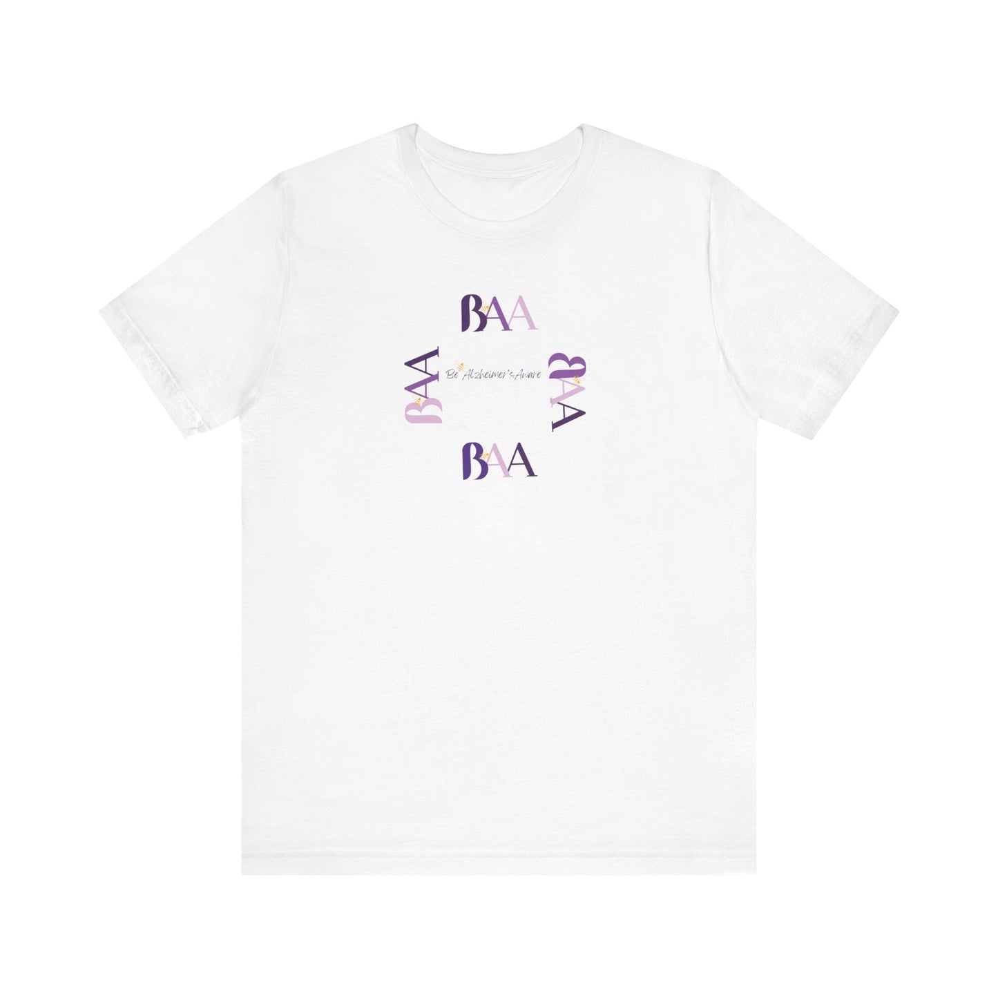 Be Alzheimer's Aware BAA Purple Ring Bella Canvas 3001 Unisex T-shirt