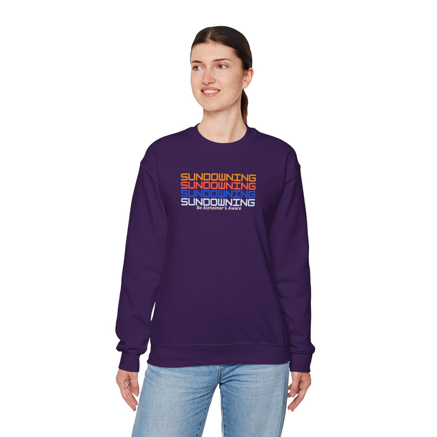Be Alzheimer's Aware Sundowning Sunset Crewneck Sweatshirt