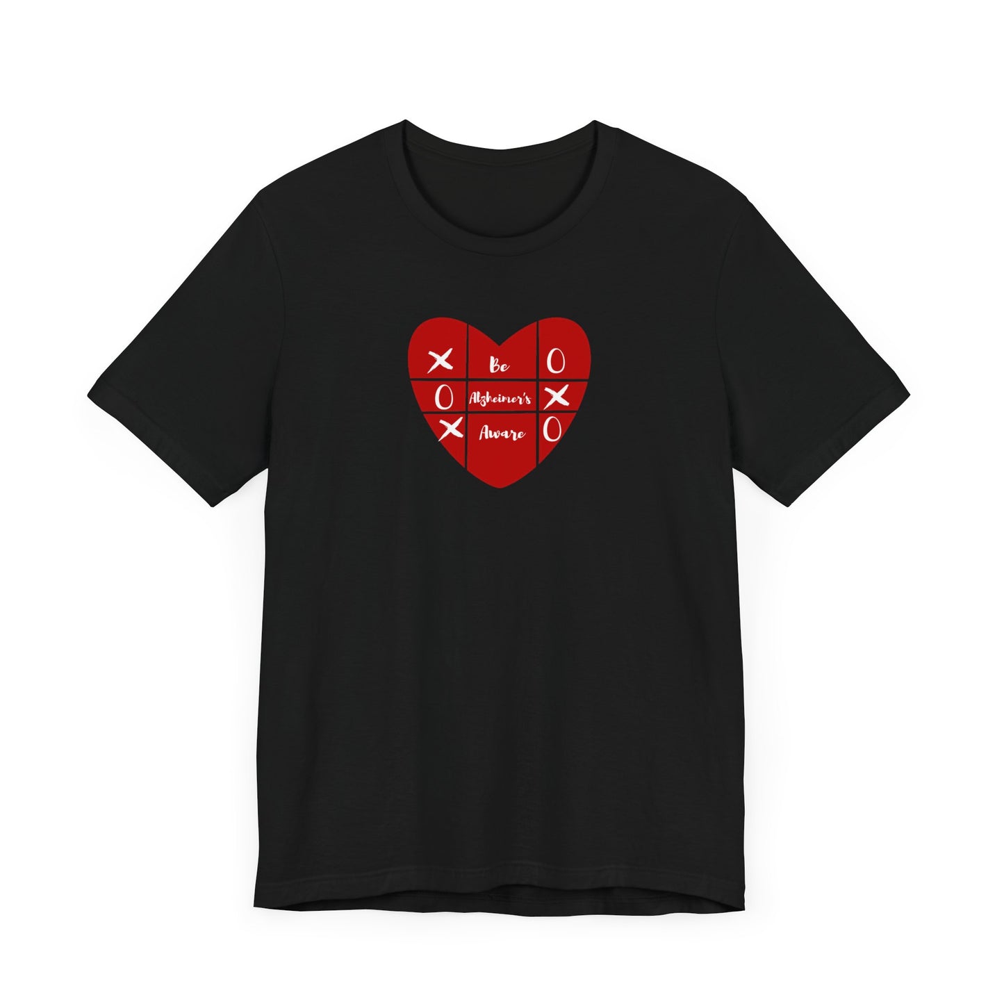 Be Alzheimer's Aware Xoxox Heart Tic-Tac-Toe Unisex T-shirt