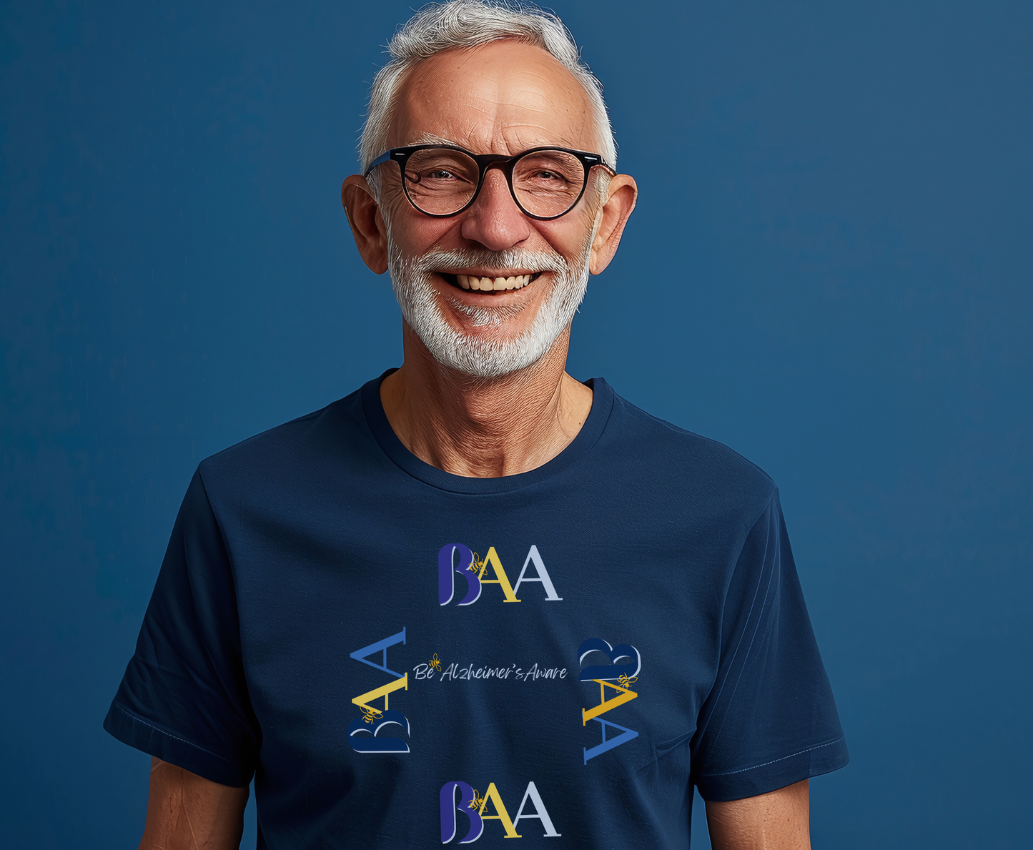 Be Alzheimer's Aware BAA Golden/Blue Ring Unisex T-shirt
